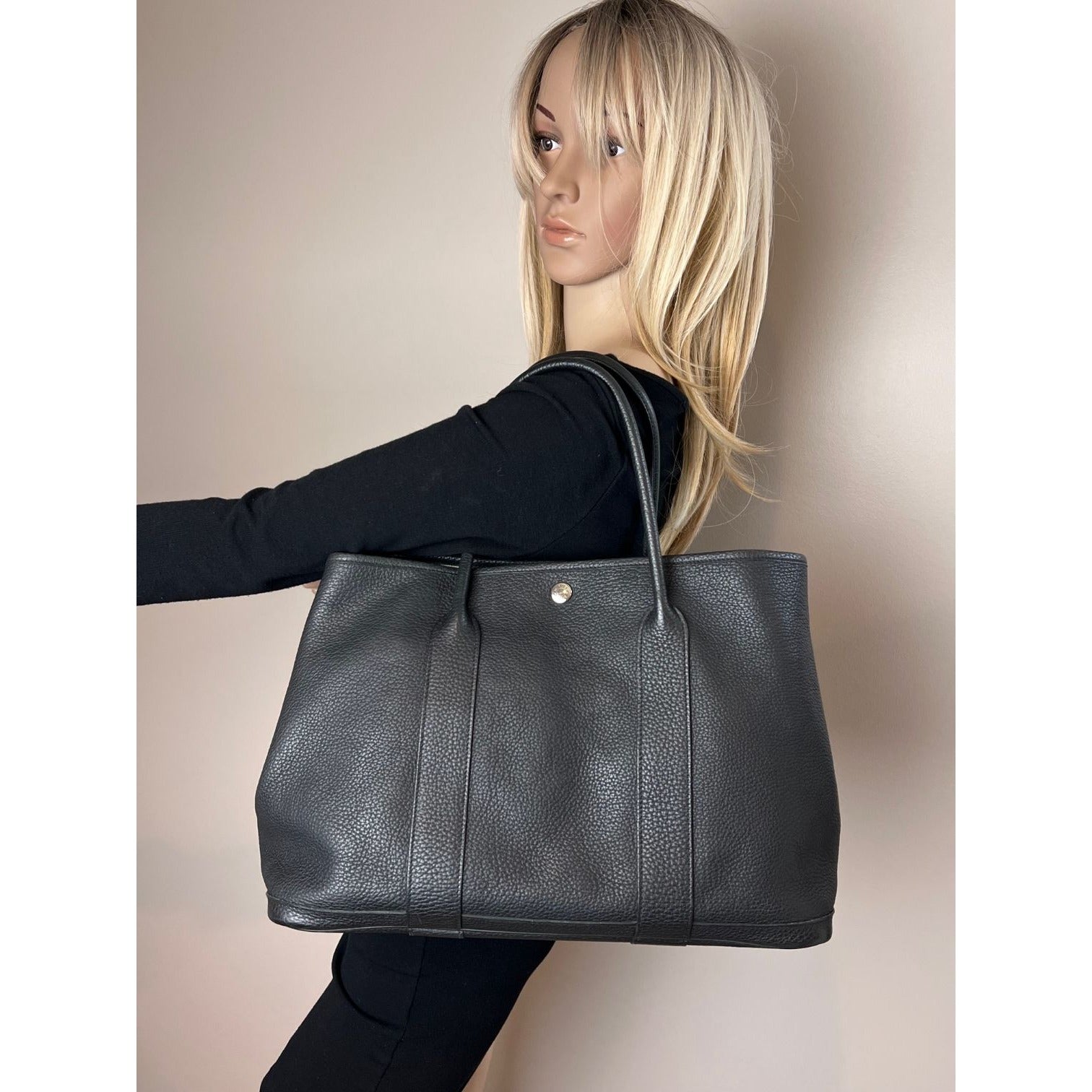 Túi Tote da đen Hermes Negonda Garden Party MM 36