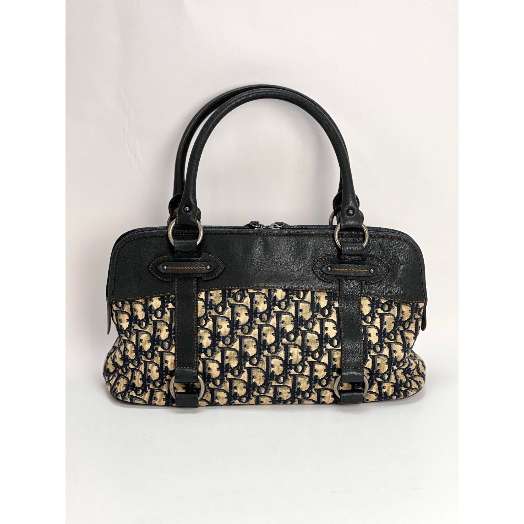 Túi xách vải canvas xanh CHRISTIAN DIOR Monogram Trotter CD