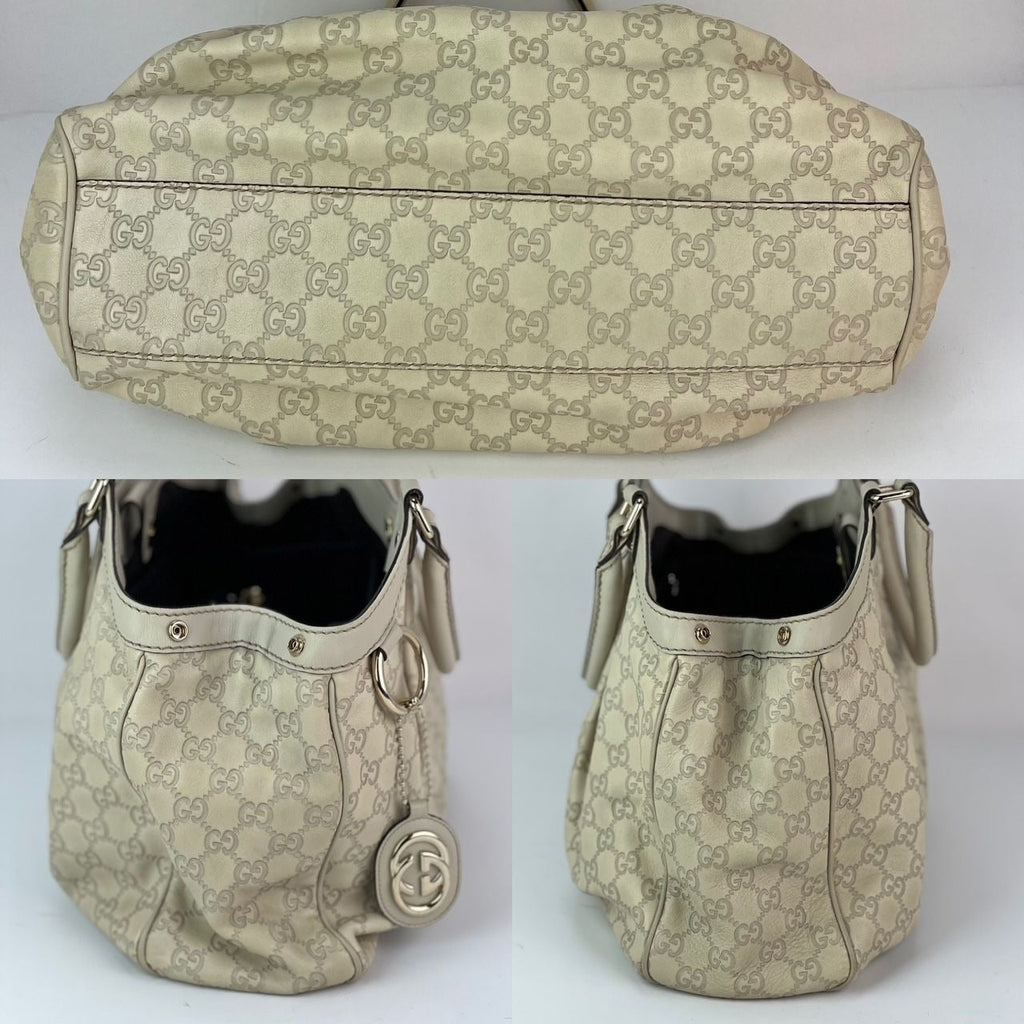 Túi xách Gucci Sukey Medium Guccissima Leather Mystic White Tote