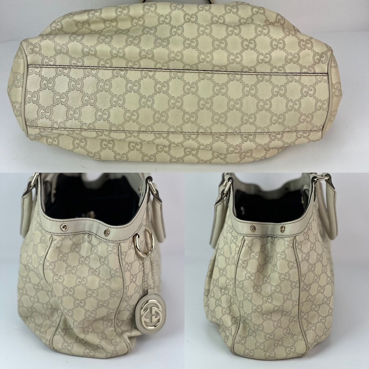Túi xách Gucci Sukey Medium Guccissima Leather Mystic White Tote