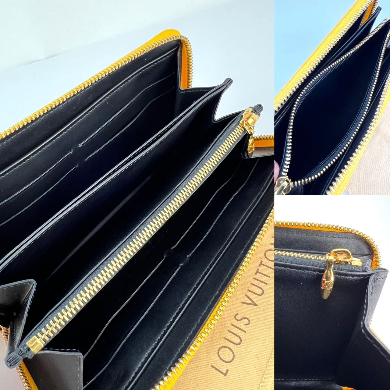 Ví Louis Vuitton Kusama Infinity Dots Zippy Leather Yellow Vernis Patent Leather