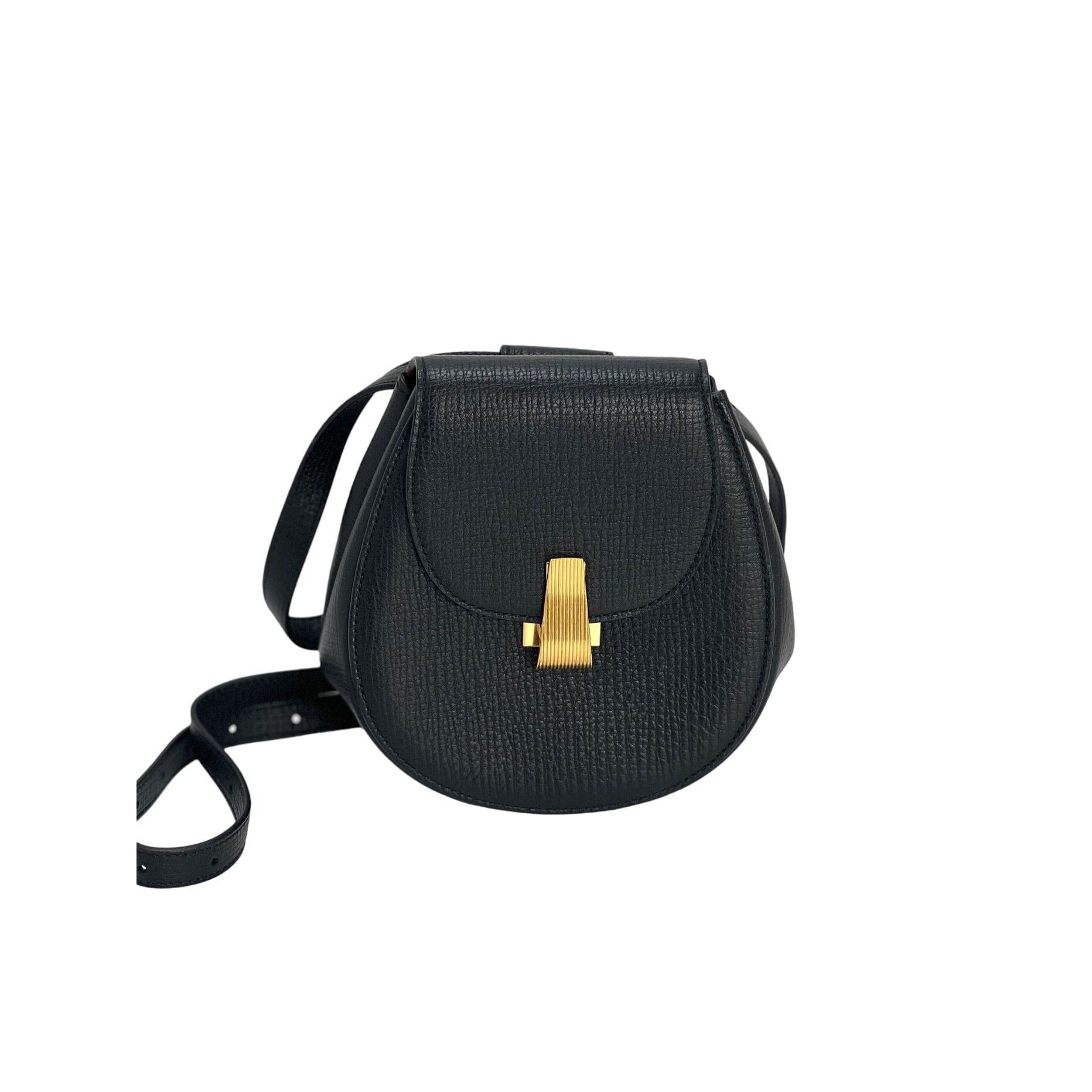 Túi đeo hông Bottega Veneta Palmellato Calfskin bo tròn màu đen