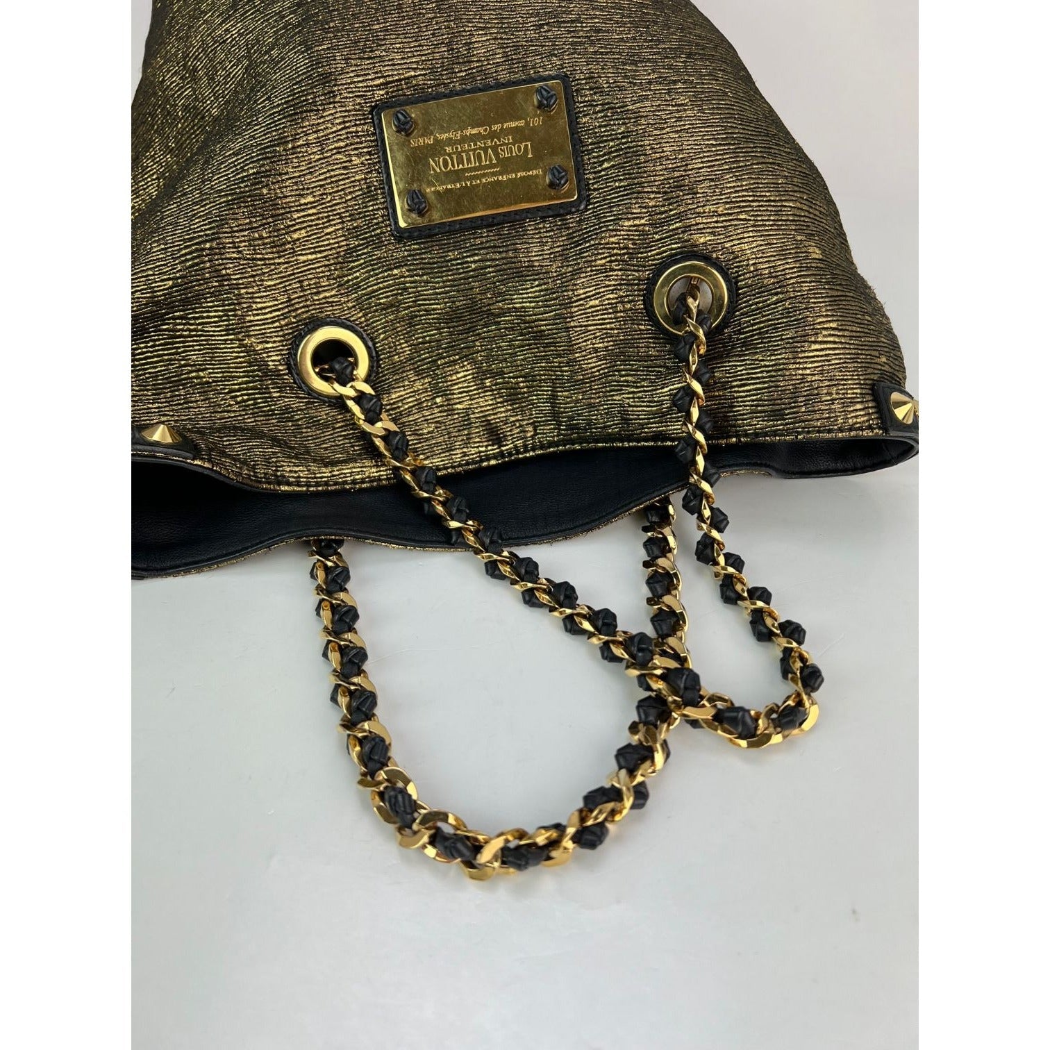 Túi Louis Vuitton Metal Jacquard double Jeu Soft Gold Tote