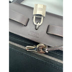 Túi đeo vai Hermes Toile vache Hunter Herbag zip 31 PM màu đen Ebene