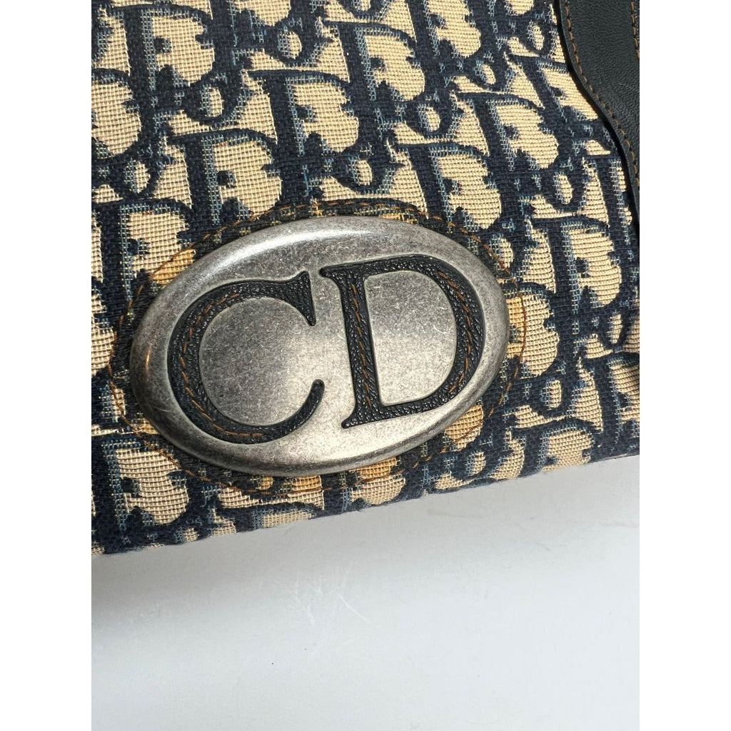 Túi xách vải canvas xanh CHRISTIAN DIOR Monogram Trotter CD