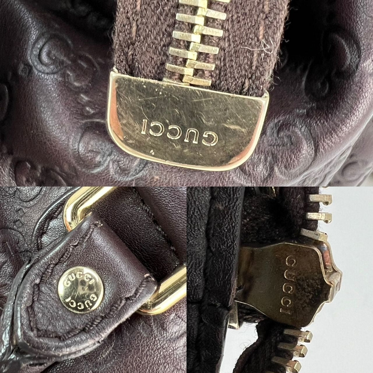Túi đeo vai Gucci Sukey Medium Boston Guccissima Brown Leather