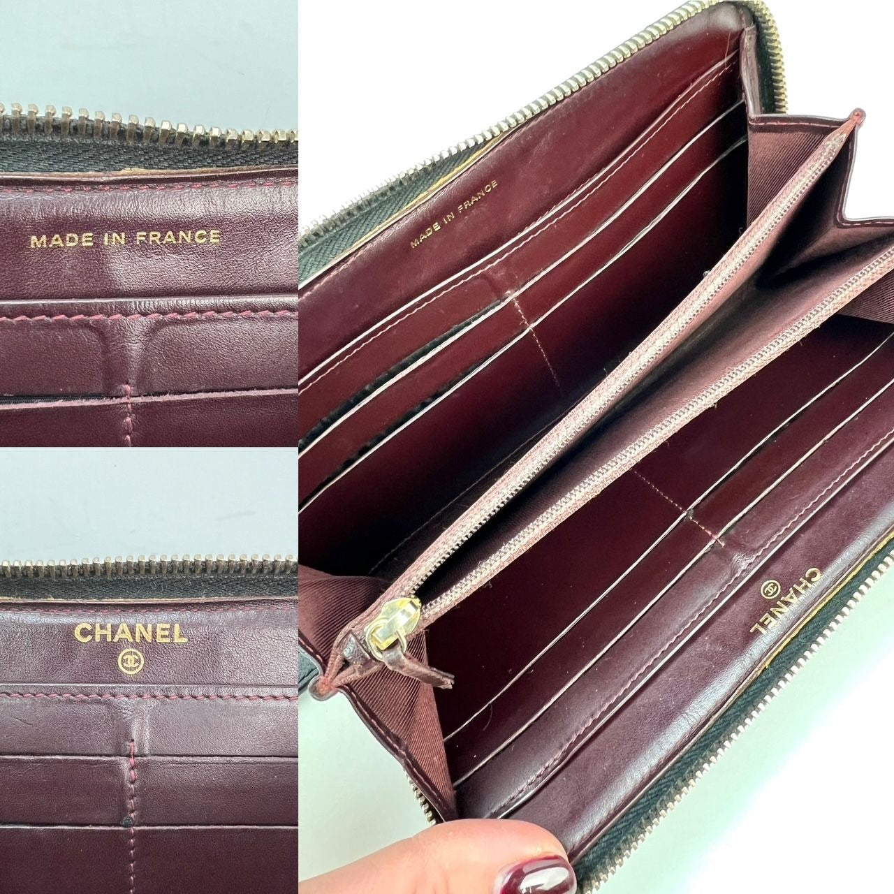 Ví Chanel Caviar Quilted Large Gusset Zip Around Black