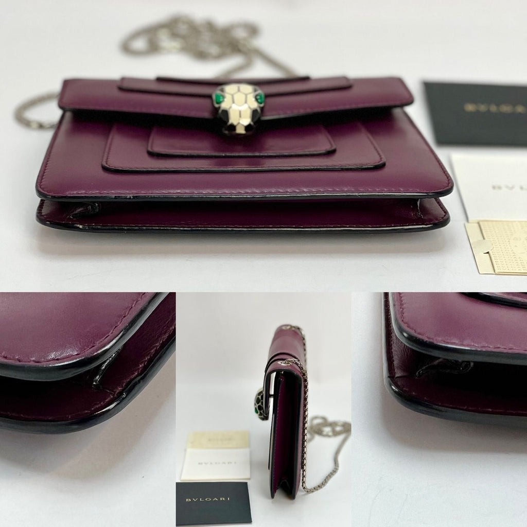 Túi đeo chéo Bvlgari Calfskin Small Serpenti Forever Snake Plum
