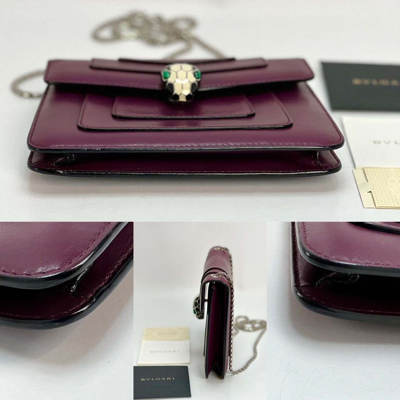 Túi đeo chéo Bvlgari Calfskin Small Serpenti Forever Snake Plum