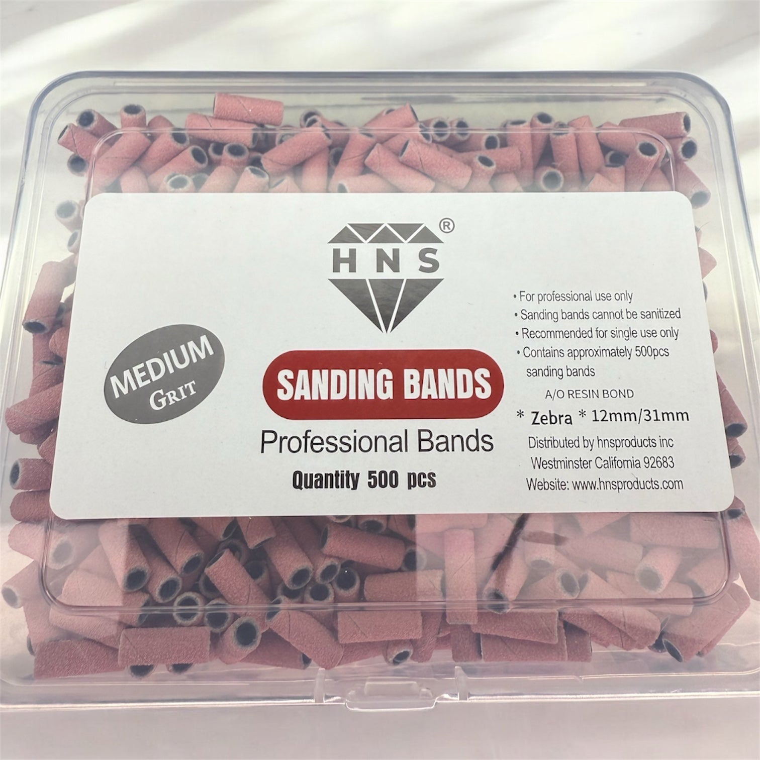 HNS Diamond Sanding Bands 500pcs - Small Size - Red