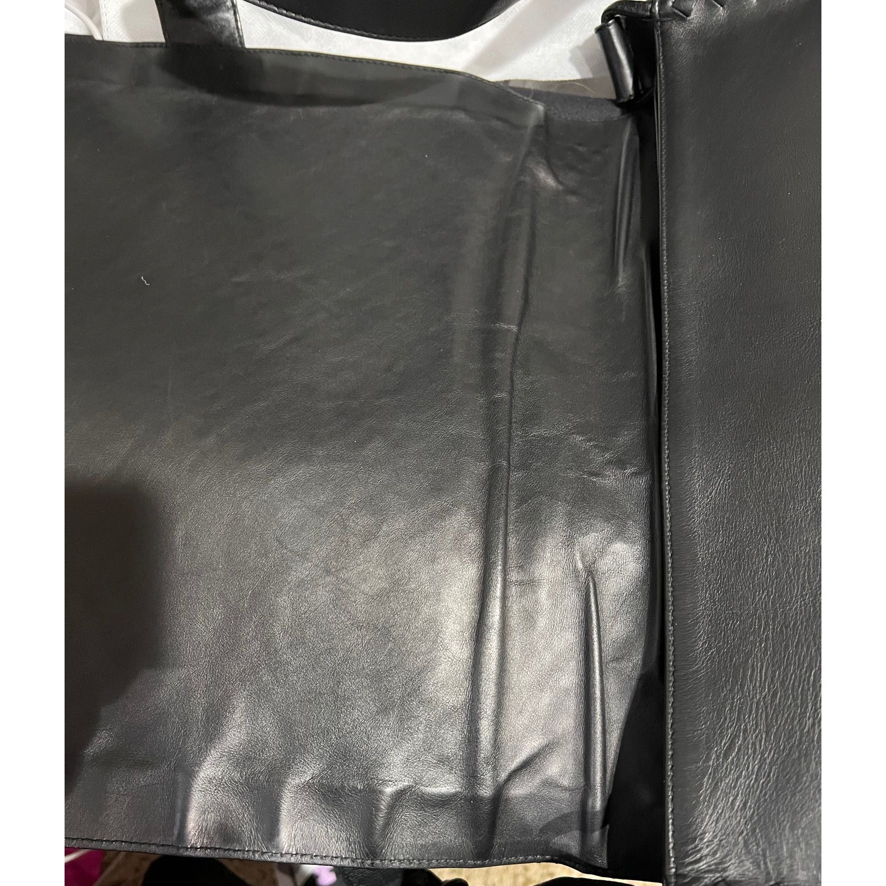 Bottega Veneta Intrecciato  Black Leather Messenger Bag