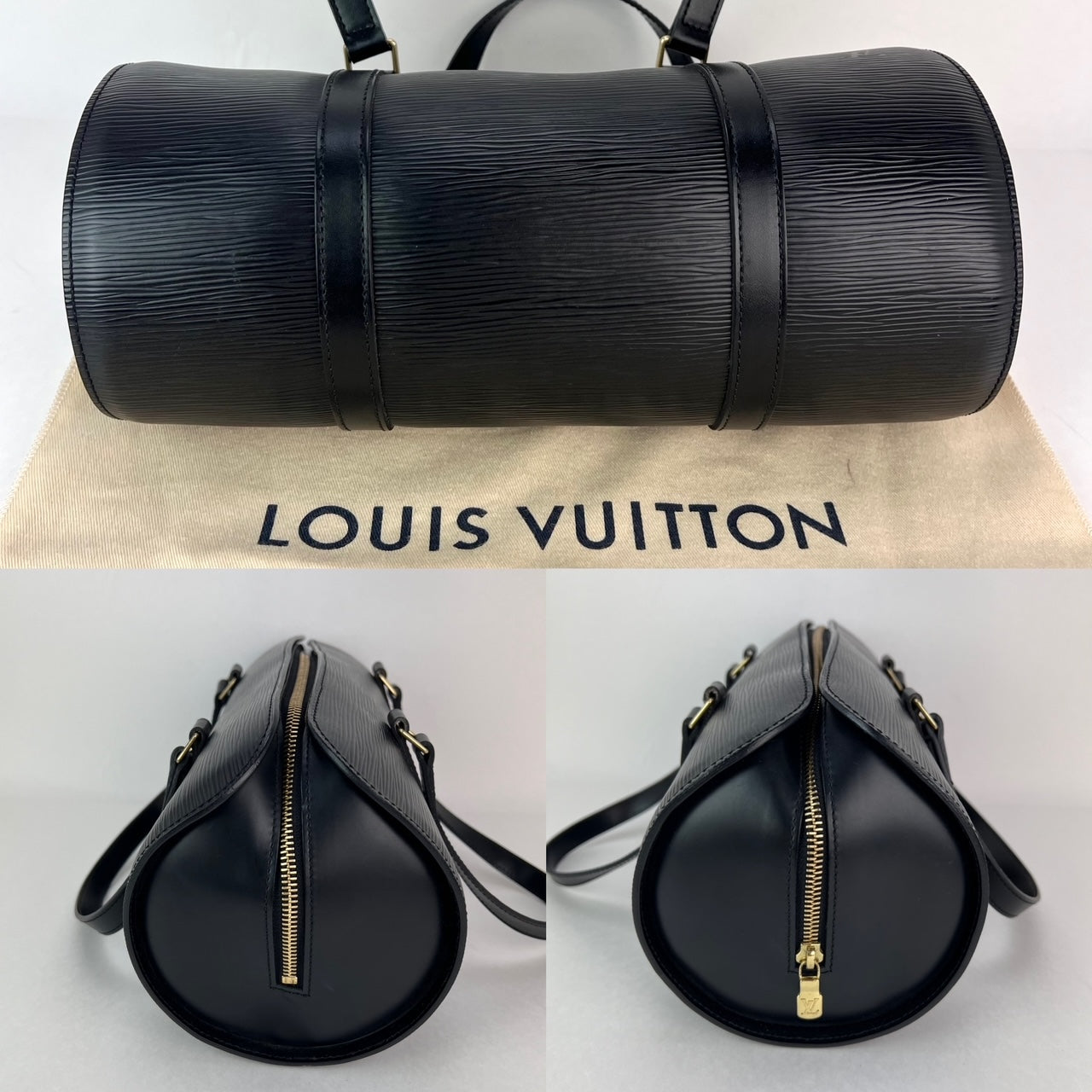Túi đeo vai da Epi Louis Vuitton Soufflot màu đen
