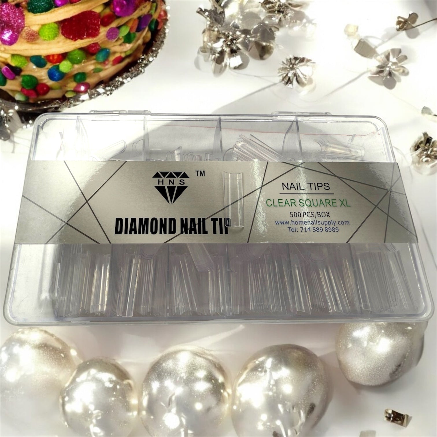 HNS Diamond Clear Nail Tip Box