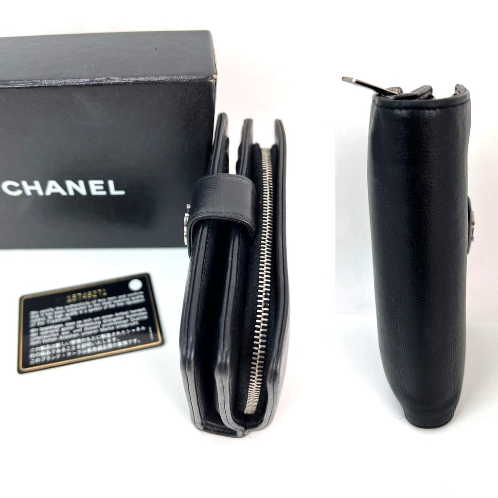 Ví Chanel Caviar Timeless CC có khóa kéo màu đen