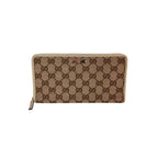 Ví dài bằng vải canvas có khóa kéo logo Gucci GG màu be