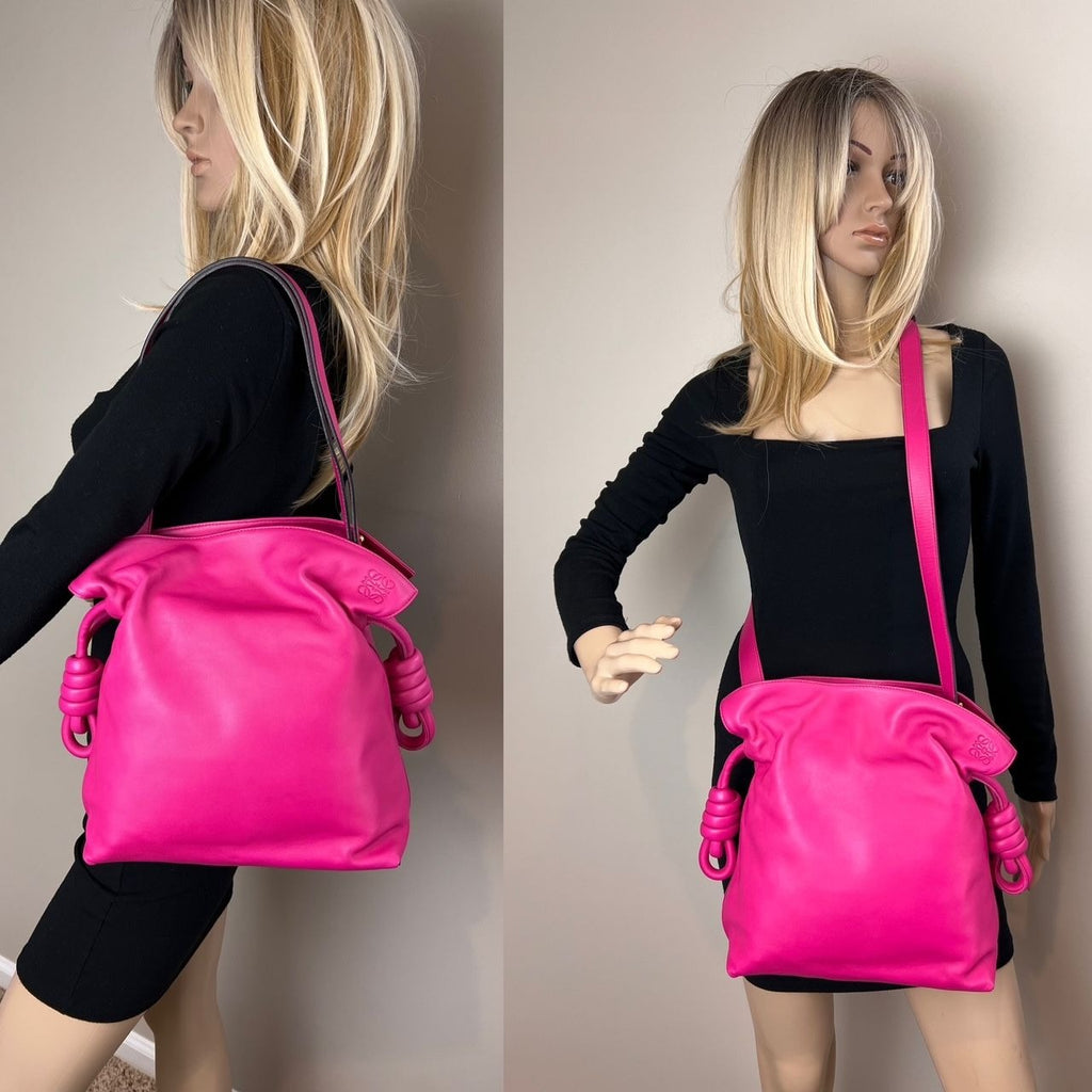 Túi đeo vai Loewe Nappa Pink Flamenco Medium Knot