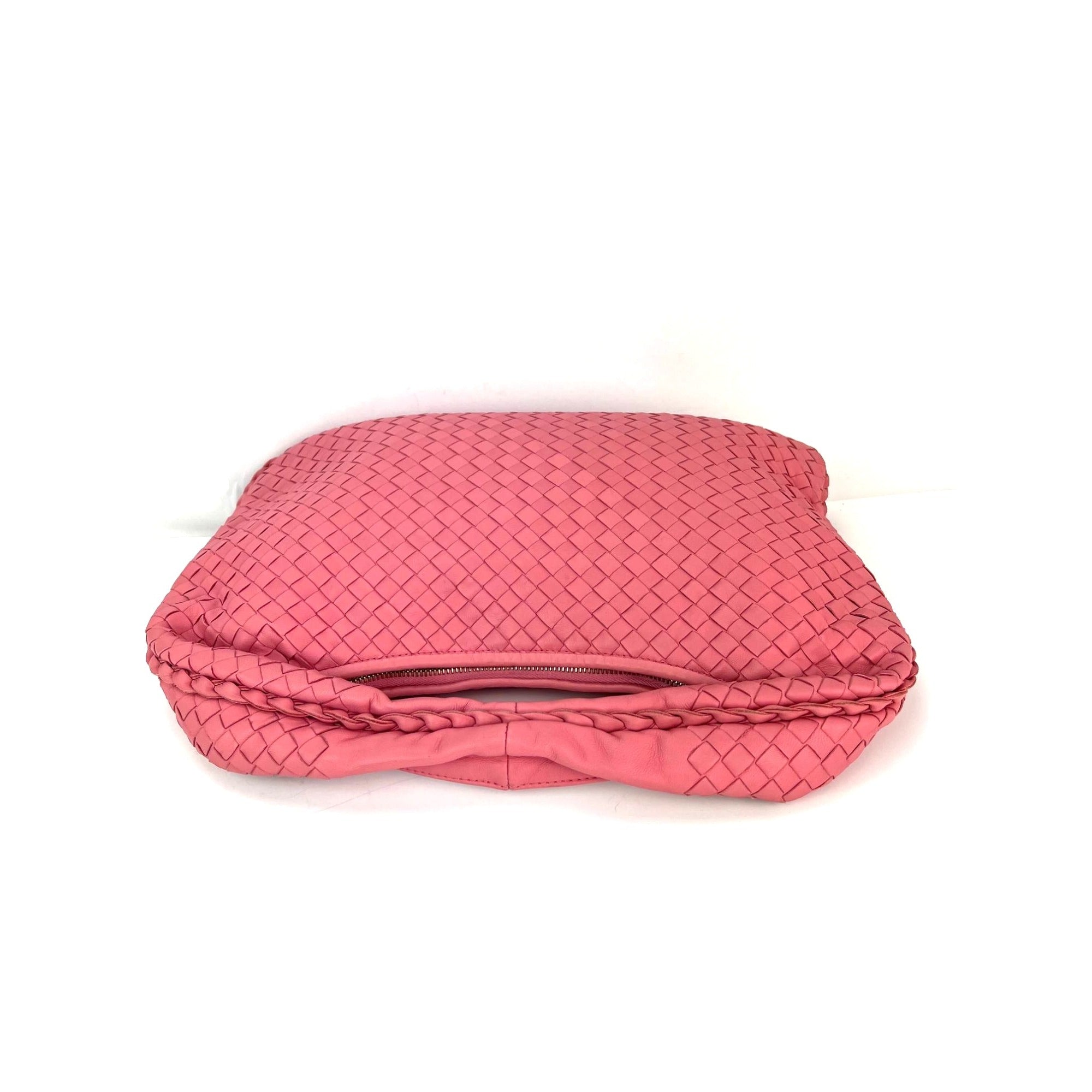 Bottega Veneta Nappa Intrecciato Medium Veneta Hobo Rose Pink Bag