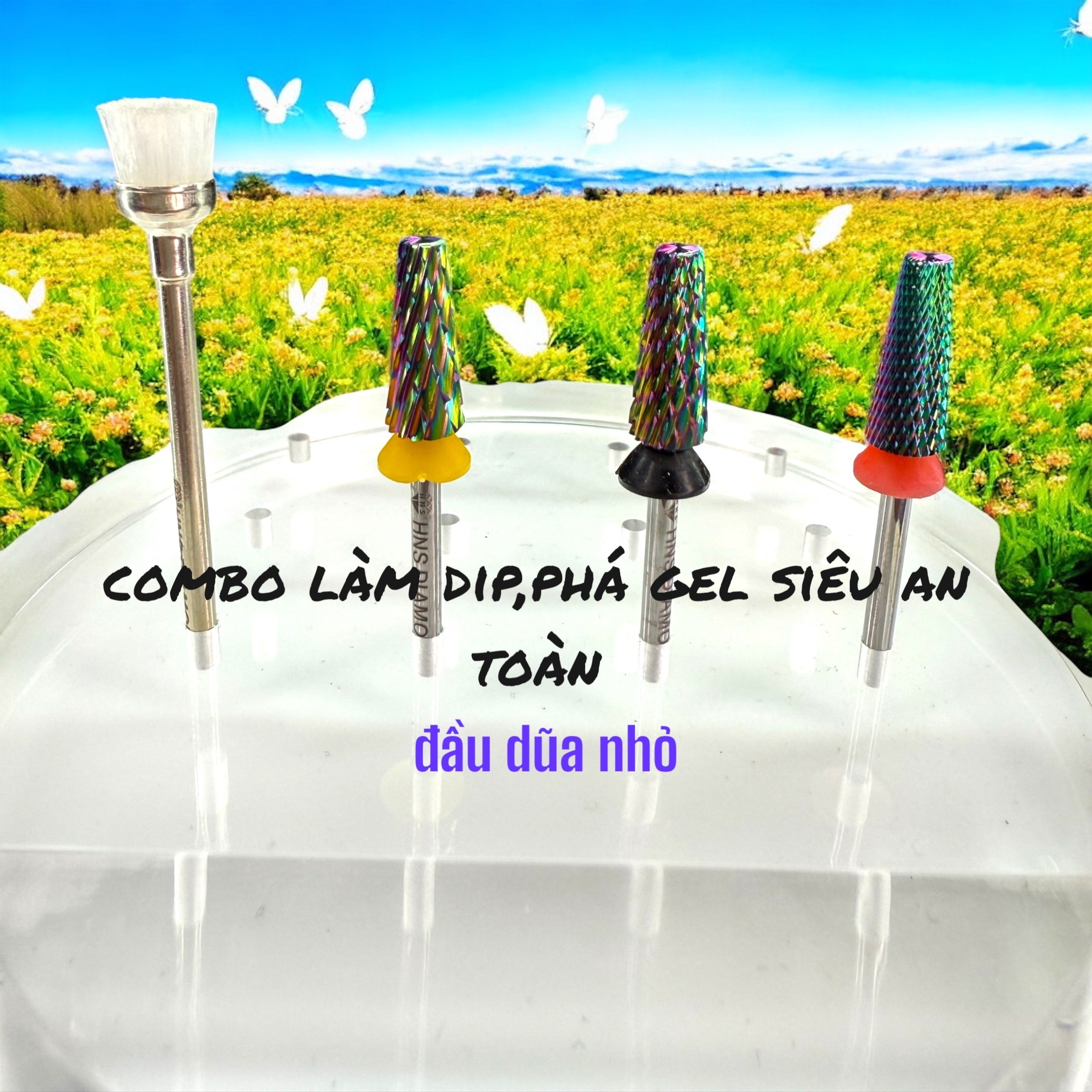 HNS Diamond Combo Đầu Dũa Làm Dip, Phá Gel Siêu An Toàn (Nail Drill Bit)