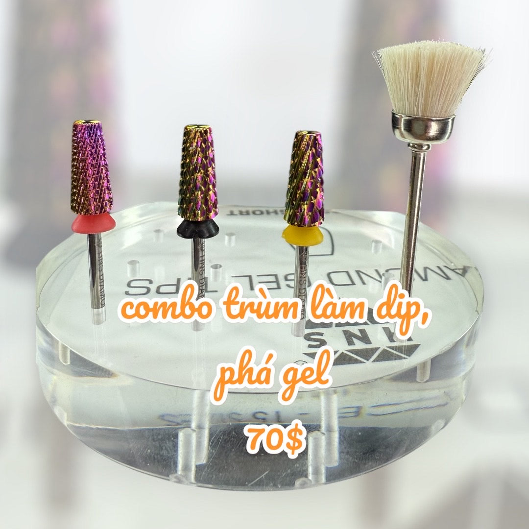 HNS Diamond Combo Đầu Dũa Trùm Làm Dip, Phá Gel (Nail Drill Bit)