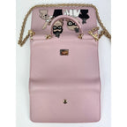Túi xách tay Dolce Gabbana Túi điện thoại St Dauphine Cartoon Pink Wallet trên dây xích
