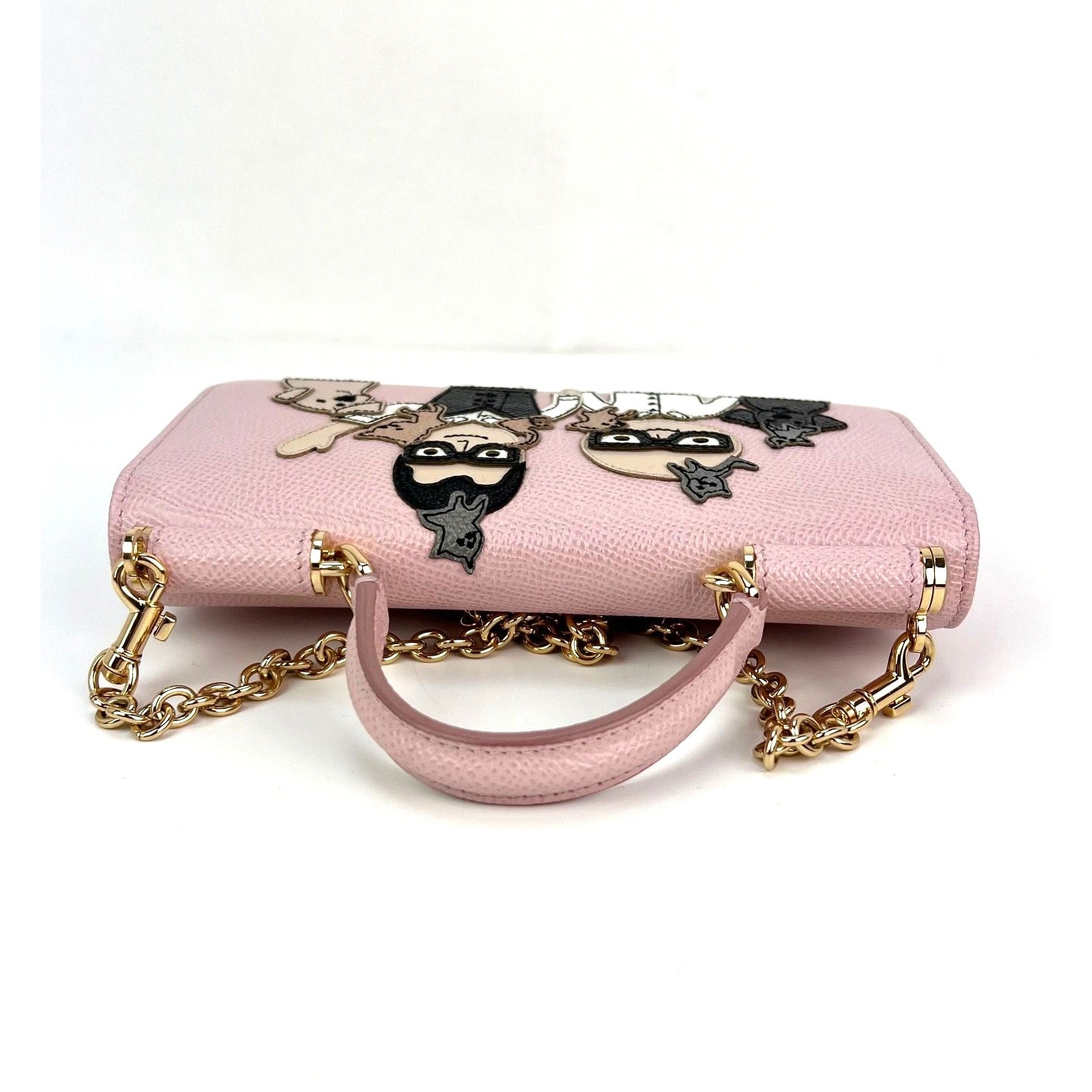 Túi xách tay Dolce Gabbana Túi điện thoại St Dauphine Cartoon Pink Wallet trên dây xích