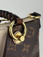 Louis Vuitton Monogram Braided V Tote MM White Leather Shoulder Hand Bag
