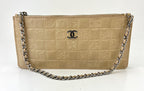 CHANEL Bag Lucky Symbols Pochette Quilted Beige Lambskin Shoulder Wristlet Preowned