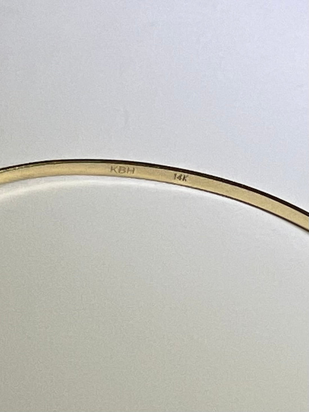 14K Yellow Gold KBH Reclaimed Skinny Bangle Bracelet Jewelry Authentic