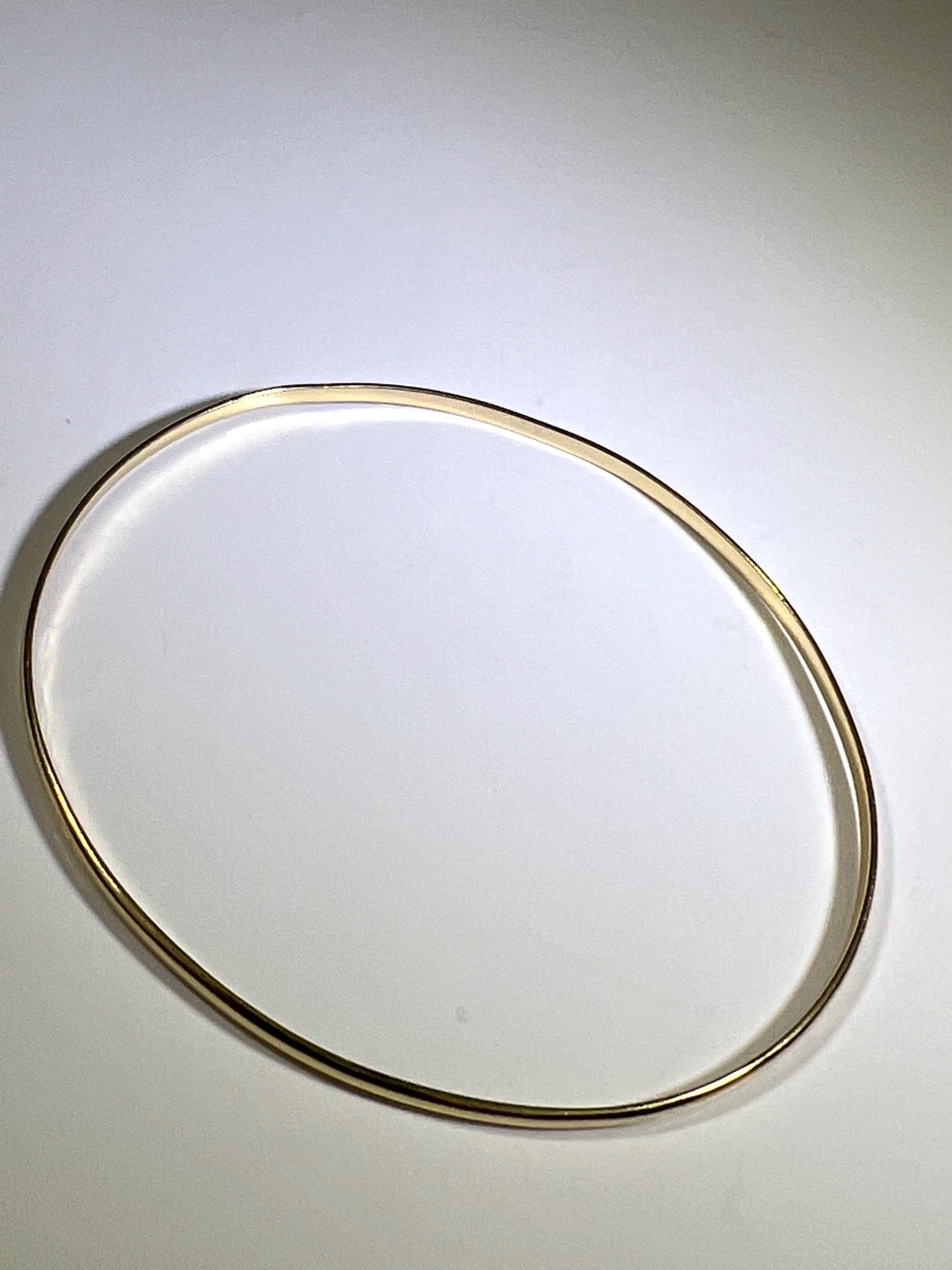 14K Yellow Gold KBH Reclaimed Skinny Bangle Bracelet Jewelry Authentic