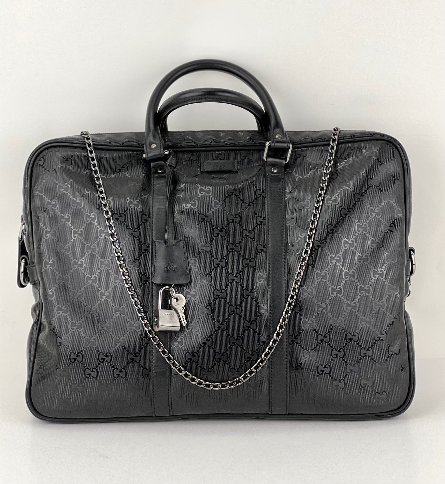 Túi xách Gucci Briefcase GG Imprime Coated Canvas Black Monogram Business Bag đã qua sử dụng