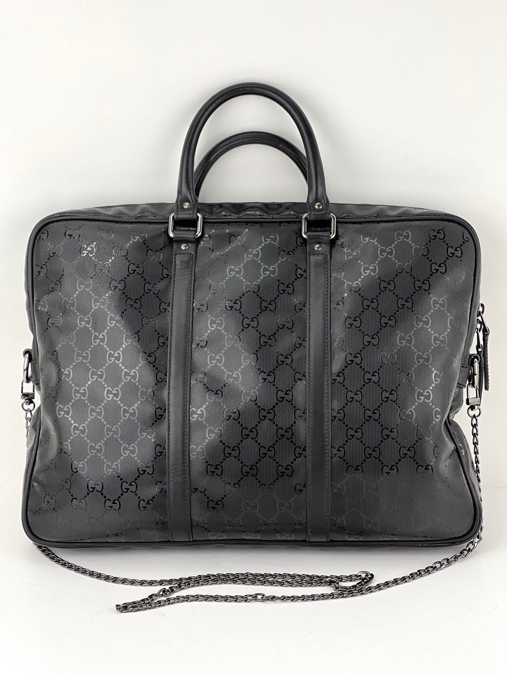 Túi xách Gucci Briefcase GG Imprime Coated Canvas Black Monogram Business Bag đã qua sử dụng