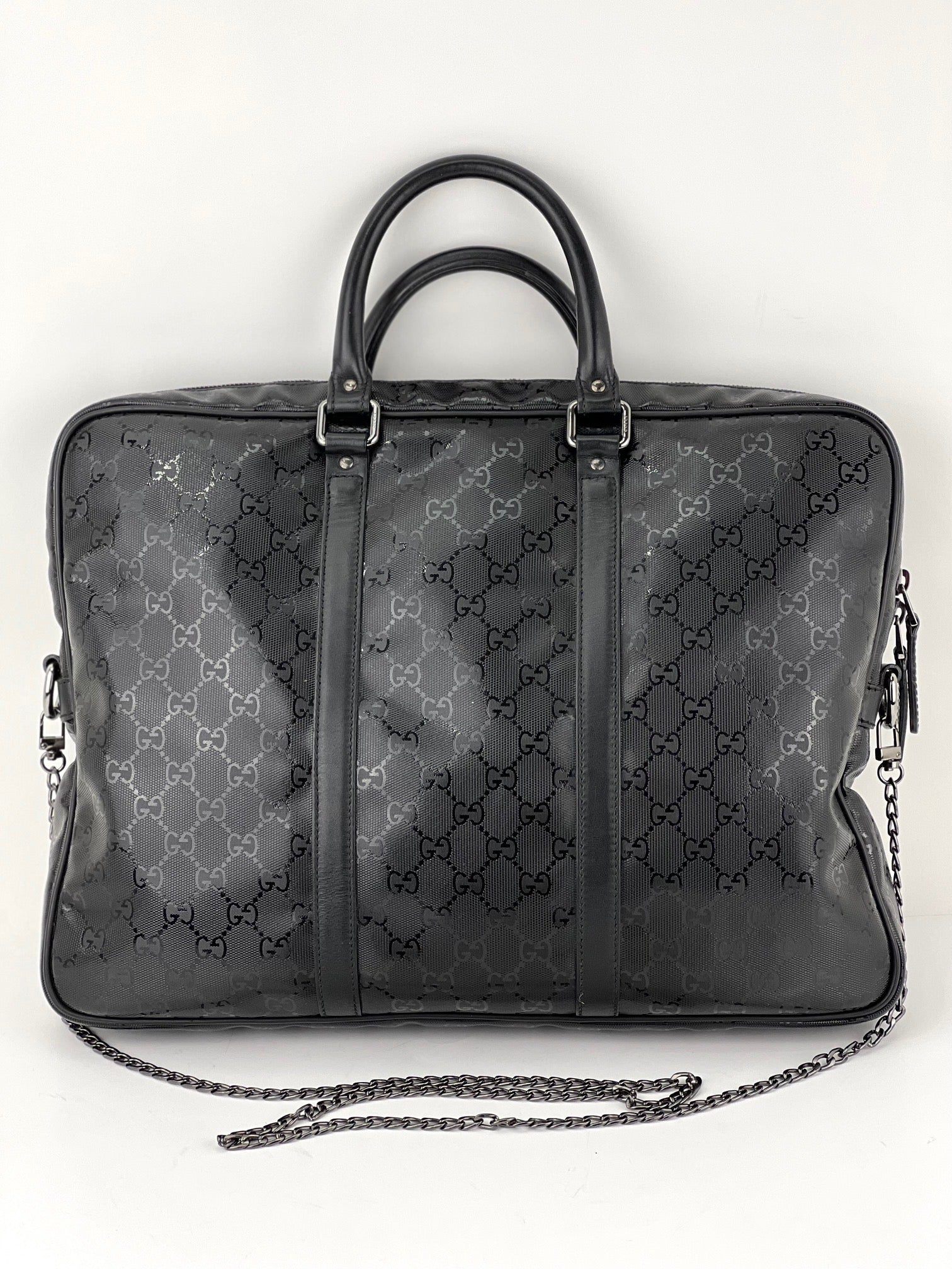 Túi xách Gucci Briefcase GG Imprime Coated Canvas Black Monogram Business Bag đã qua sử dụng