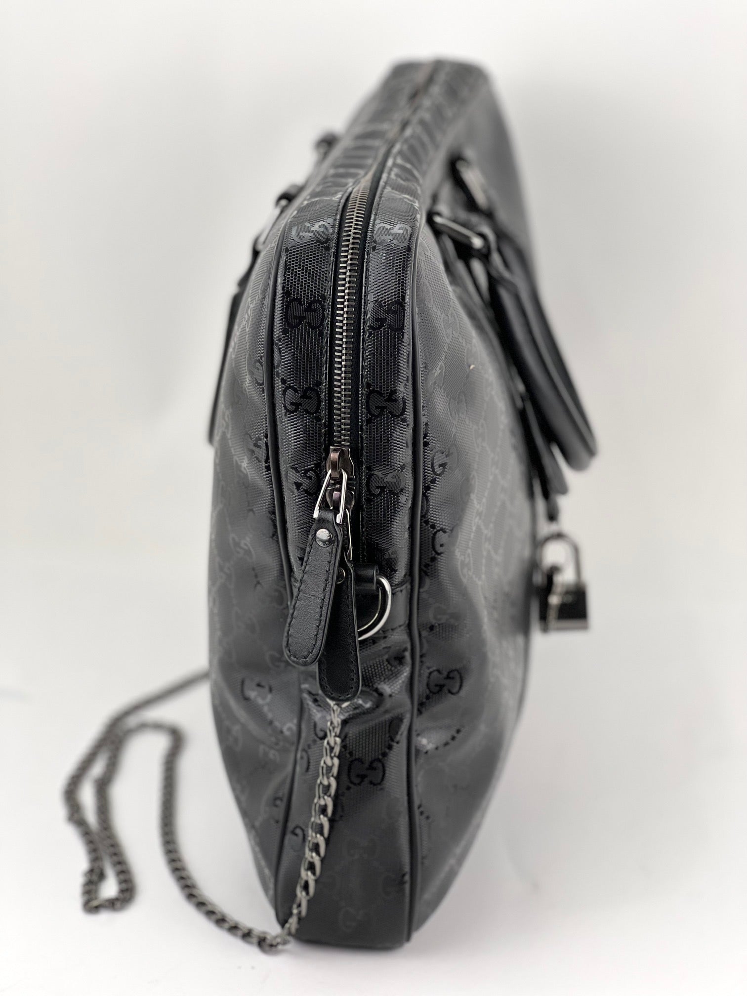 Túi xách Gucci Briefcase GG Imprime Coated Canvas Black Monogram Business Bag đã qua sử dụng