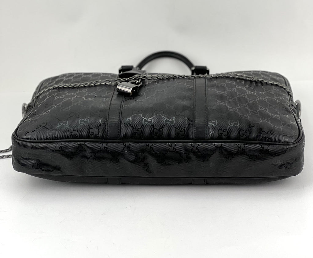 Túi xách Gucci Briefcase GG Imprime Coated Canvas Black Monogram Business Bag đã qua sử dụng
