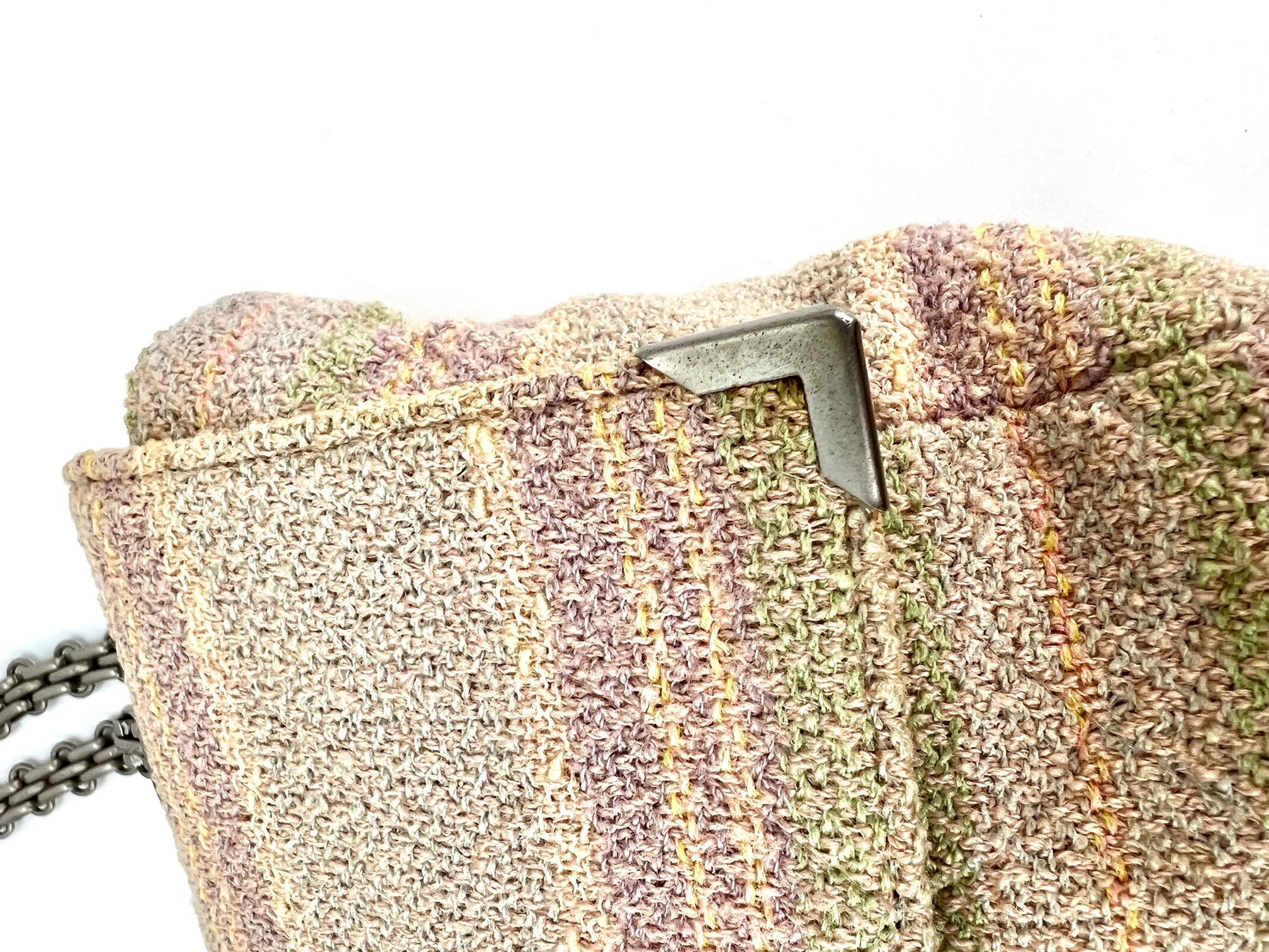 Túi đeo vai vải cotton tweed nhiều màu hồng Chanel 2.55 Reissue 225 nắp đơn