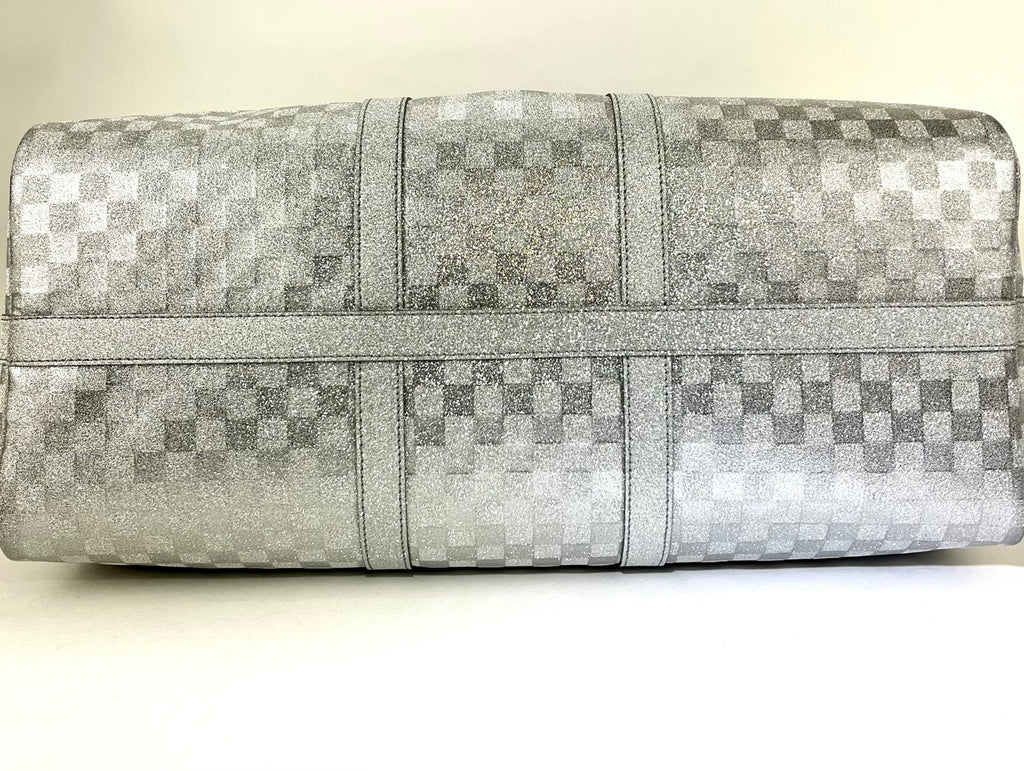 Túi xách Louis Vuitton Keepall Bandoulière 50B Bạc lấp lánh họa tiết Damier Preowned