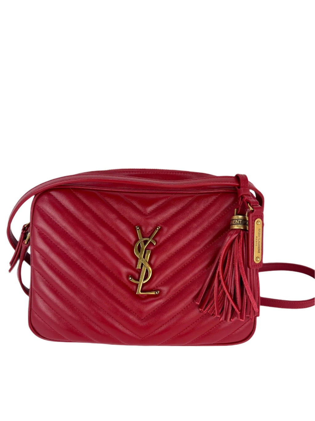 YVES SAINT LAURENT Matelasse Da bê Lou Camera Túi đeo chéo màu đỏ