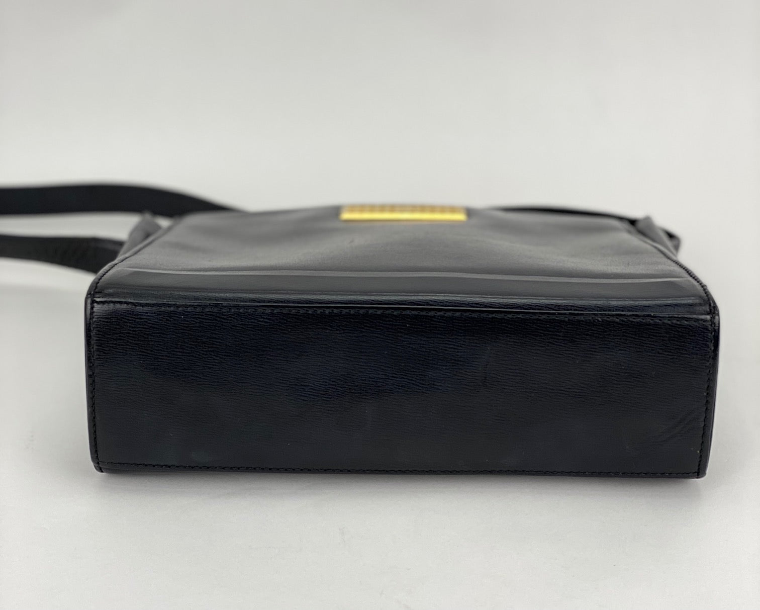 CHRISTIAN DIOR Black  Leather Adjustable Shoulder Bag Authentic Pre owned