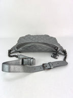 Túi đeo hông Chanel Metallic Dark Silver Calfskin Quilted Banana Fanny Pack