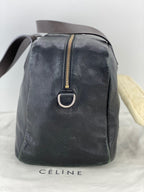 Celine Black Leather Handle Bag Vintage Briefcase messenger Bag