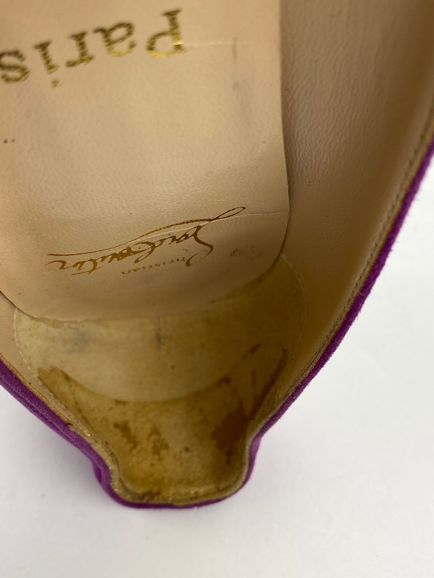 CHRISTIAN LOUBOUTIN Suede Purple Pumps Heels SZ 37 / Us 7
