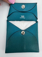 Ví đựng tiền xu Hermès Chevre Mysore Bastia Verso Teal Blue