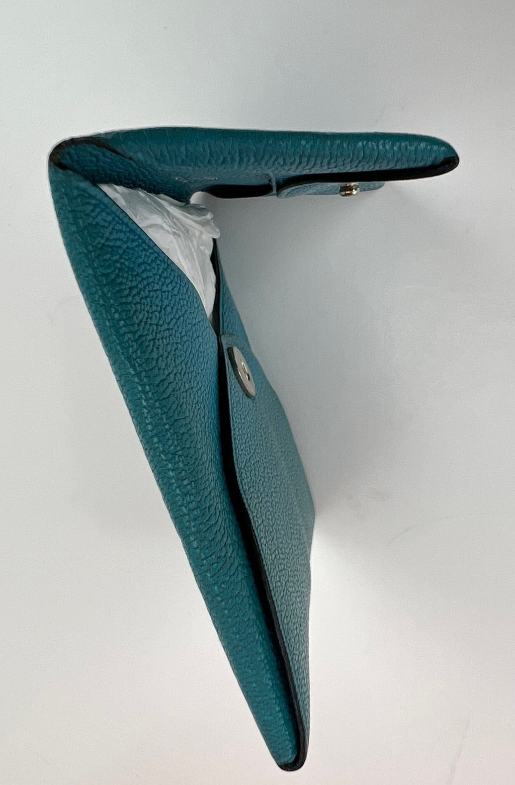 Ví đựng tiền xu Hermès Chevre Mysore Bastia Verso Teal Blue