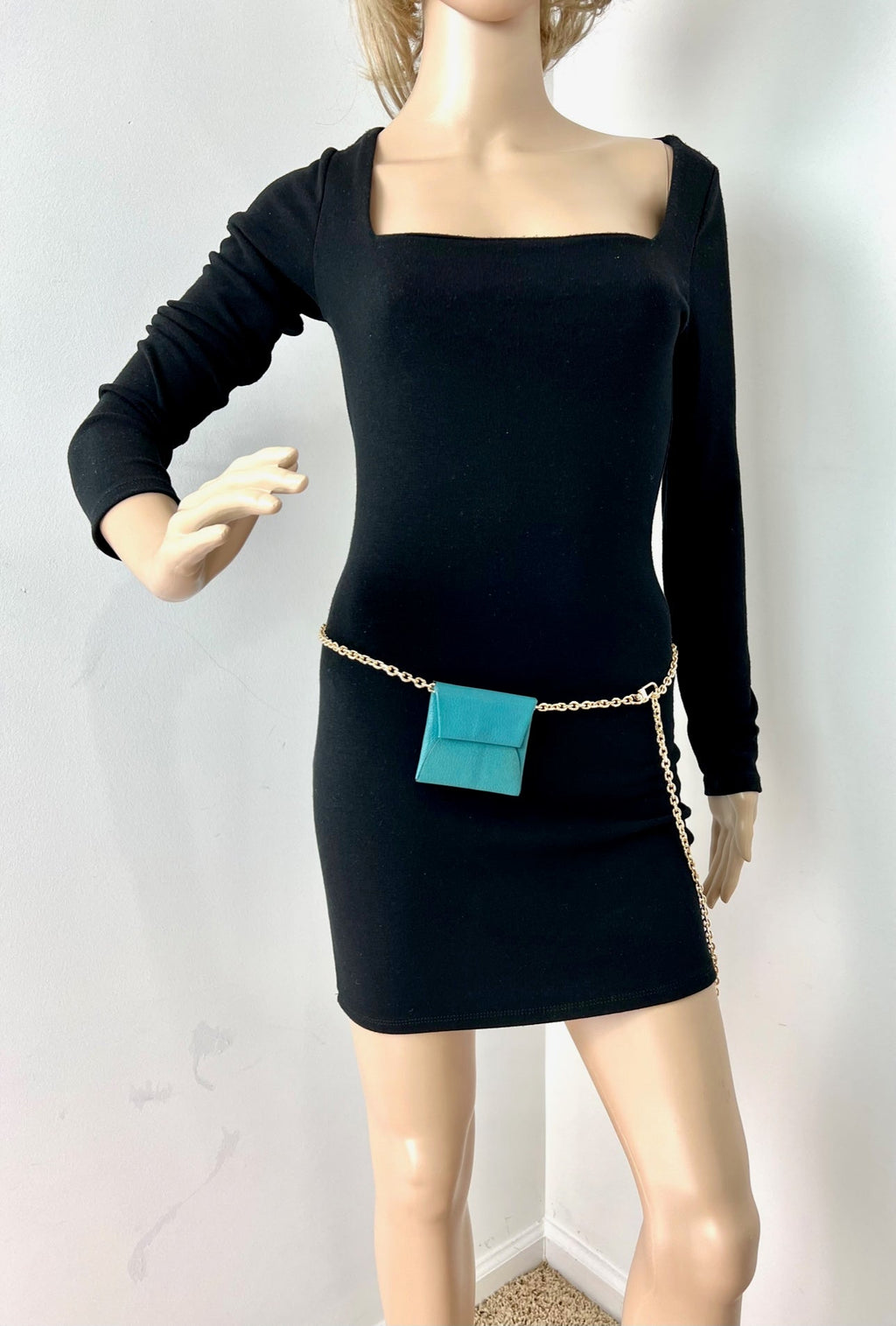 Ví đựng tiền xu Hermès Chevre Mysore Bastia Verso Teal Blue