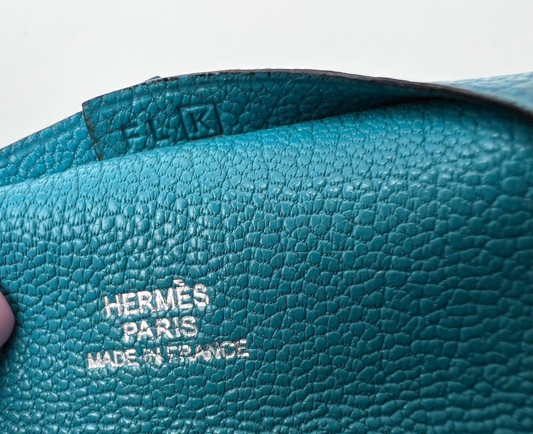Hermès Chevre Mysore Bastia Verso Teal Blue Coin Purse