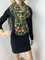 LOUIS VUITTON Green TAKASHI MURAKAMI Monogramouflage Shawl Stole Scarf