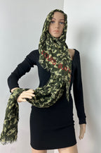 LOUIS VUITTON Green TAKASHI MURAKAMI Monogramouflage Shawl Stole Scarf
