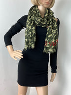 LOUIS VUITTON Green TAKASHI MURAKAMI Monogramouflage Shawl Stole Scarf