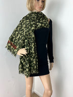 LOUIS VUITTON Green TAKASHI MURAKAMI Monogramouflage Shawl Stole Scarf