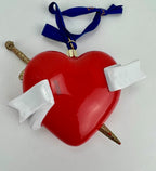 Louis Vuitton Red Heart Ornament with Gold Glitter Sword Preowned